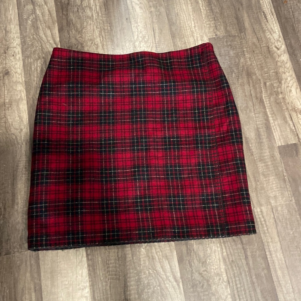 Eddie Bauer Red and Black Plaid Skirt